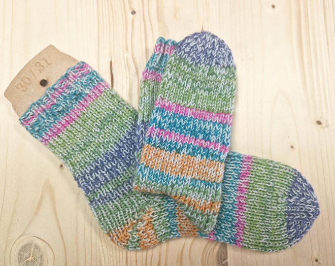 8-ply socks, size 30/31, hand-knitted