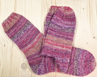 8-ply socks, size 40/41, hand-knitted