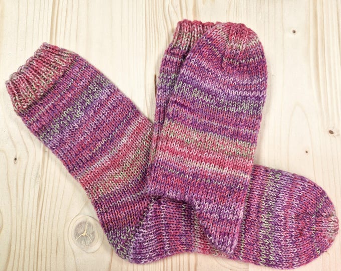 8-ply socks, size 40/41, hand-knitted