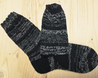 8-ply socks, size 40/41, hand-knitted