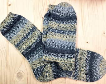 8-ply socks, size 46/47, hand-knitted