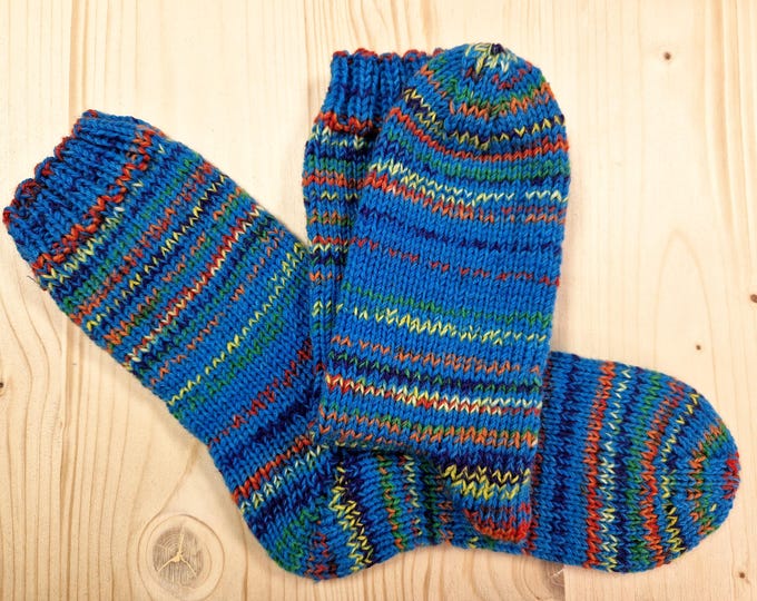 8-ply socks, size 36/37, hand-knitted