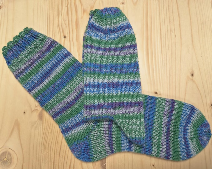 8-ply socks, size 42/43, hand-knitted