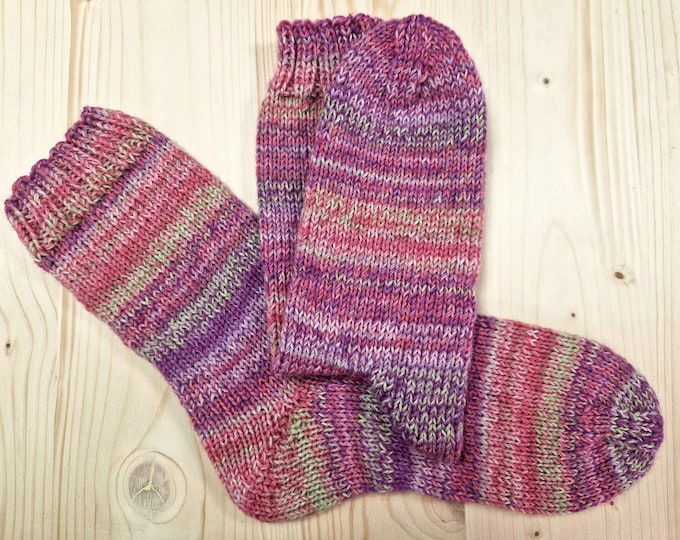8-ply socks, size 40/41, hand-knitted