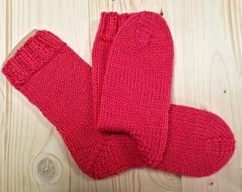 8-ply socks, size 32/33, hand-knitted
