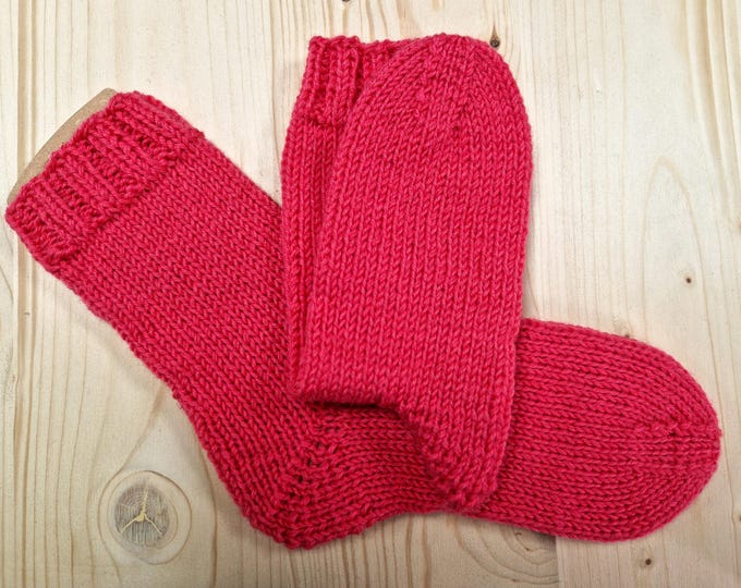 8-ply socks, size 32/33, hand-knitted