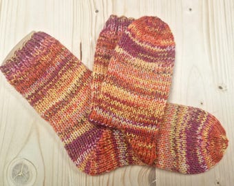8-ply socks, size 32/33, hand-knitted