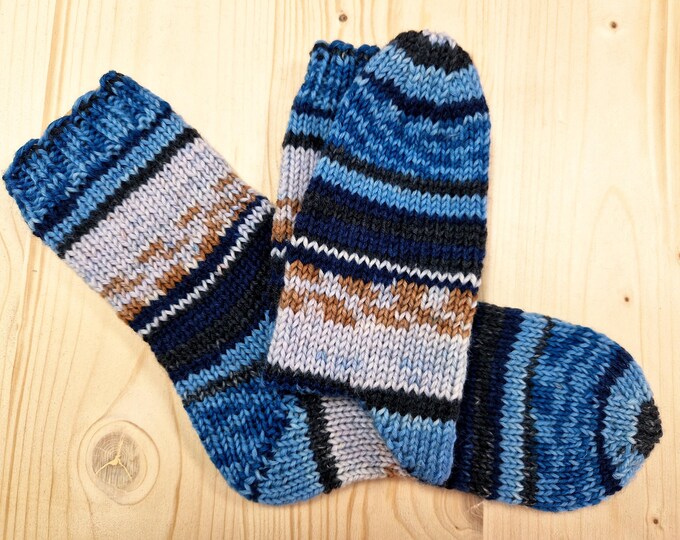 8-ply socks, size 34/35, hand-knitted
