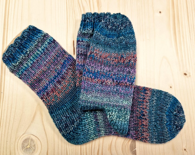 8-ply socks, size 34/35, hand-knitted