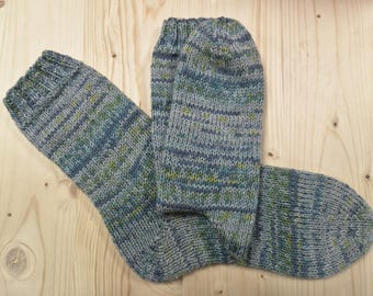 8-ply socks, size 44/45, hand-knitted