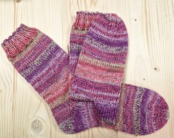 8-ply socks, size 40/41, hand-knitted