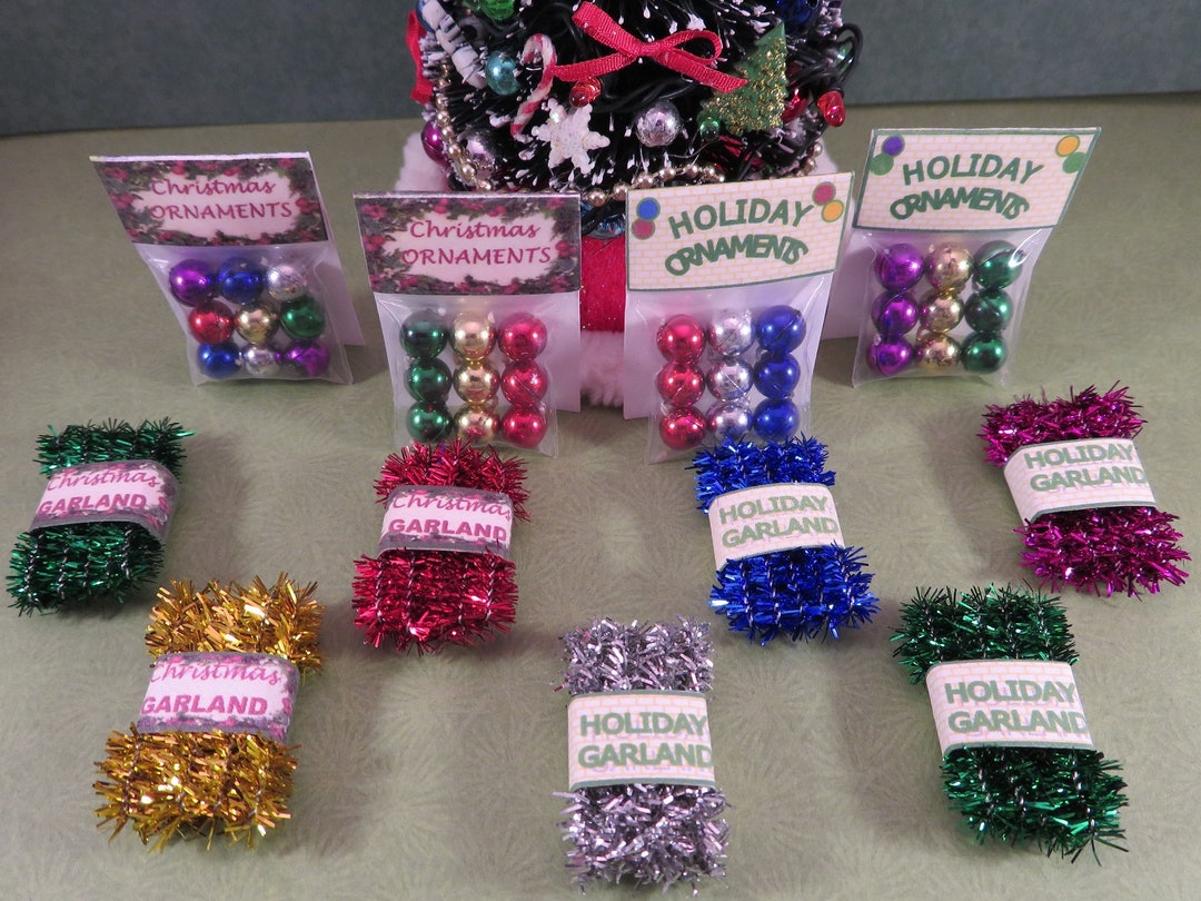 Mini ORNAMENT & GARLAND Packages in One Inch Scale Etsy