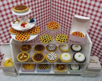 PIES, PIES, PIES -Pecan, Key Lime, Cherry and More for Dollhouse in 1:12 Scale