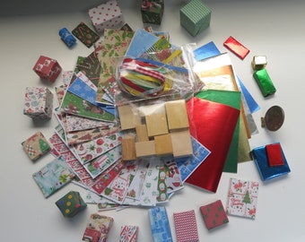 Mini GIFT WRAPPING KIT with Preprinted Papers or Foils & Ribbon (1:12)