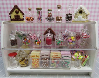 Miniature CANDY in Glass Candy Jars One Inch Scale