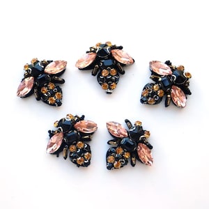 5 parches de cuentas con diamantes de imitación para decorar: apliques para ropa y manualidades