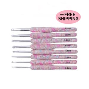 8PCS Hand Crochet Hooks - Ergonomic Hook Set for Knitting, DIY Crafts, Gift for Crochet Lovers