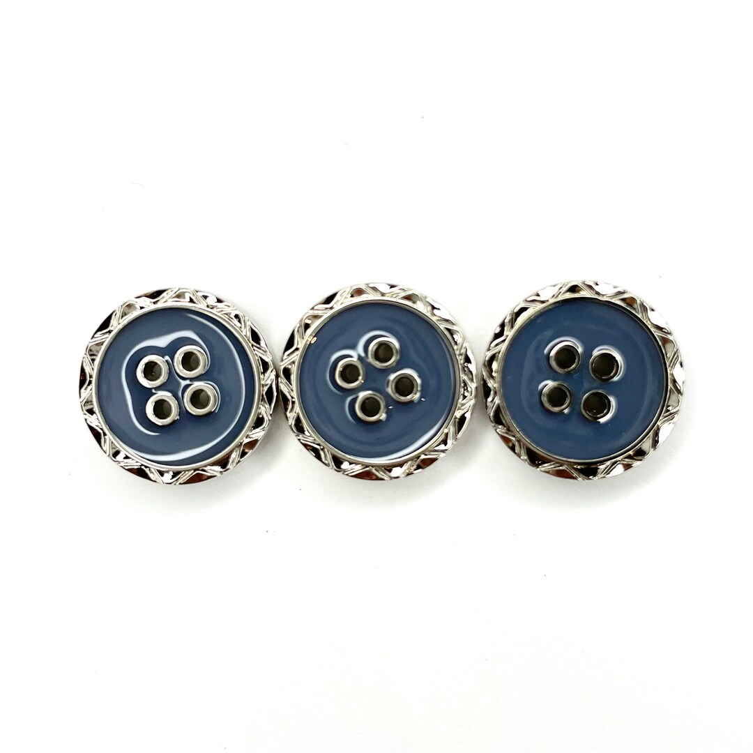16MM 3 Denim Blue Buttons For Knitting And Sewing 4hole Buttons 16MM 3 Denim Blue Buttons For Knitting And Sewing 4hole Buttons