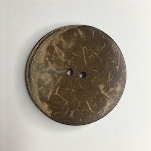 46mm Vintage Brown Coconut Button: 2-Hole Sewing, Knitting