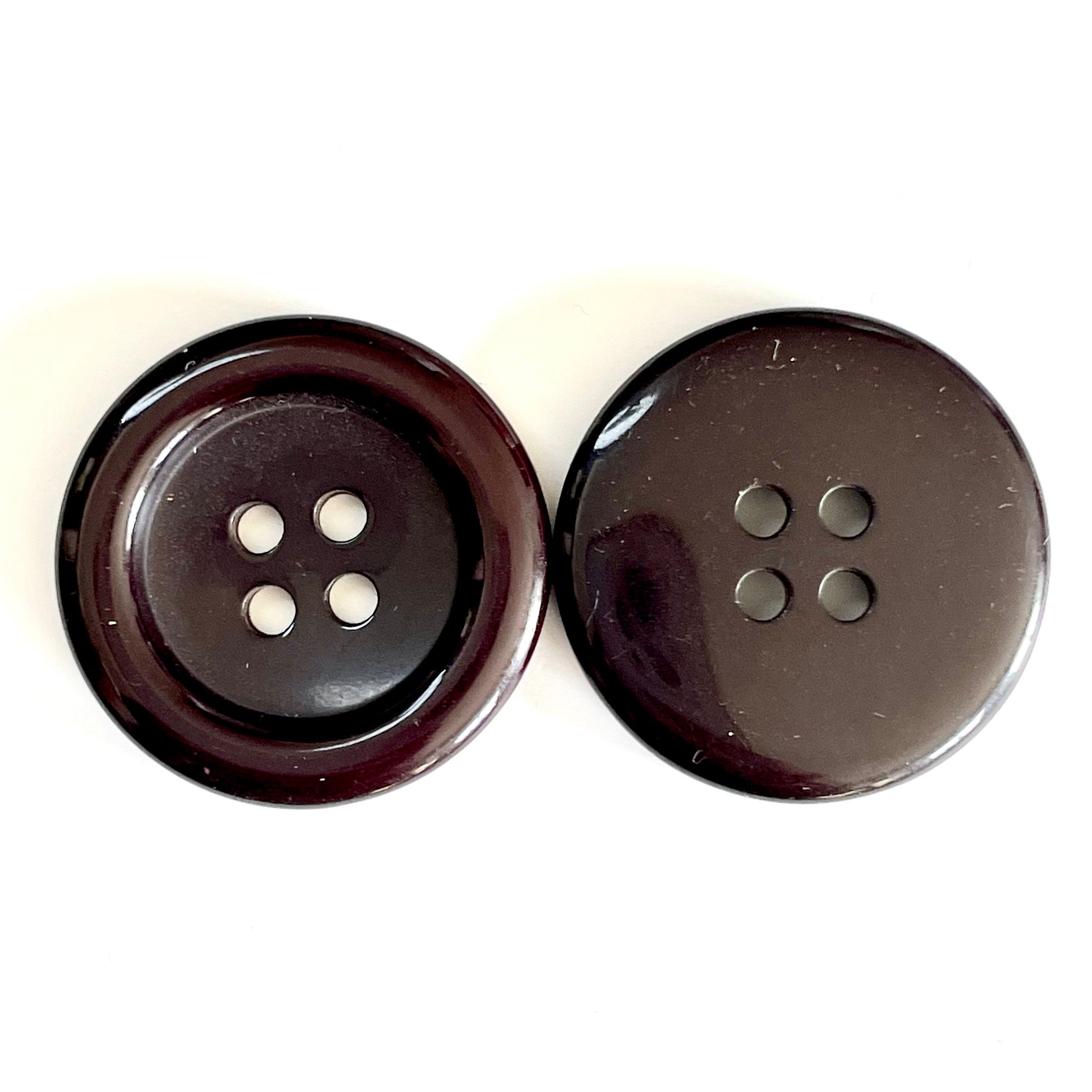 Wide Rim Natural Button 31MM 3 Vintage Big Brown Buttons 4hole Buttons With Wide Rim - Etsy