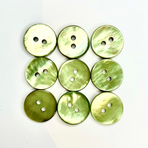 15MM 9 Green Mother of Pearl, Pearl Agoya Buttons for Knitting Sewing 2hole  Buttons for a Jacket Blazer Sweater Top Dress 