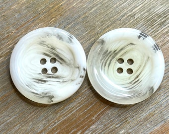 Cream Vintage Swirl Buttons: 36mm 4-Hole Sewing Buttons