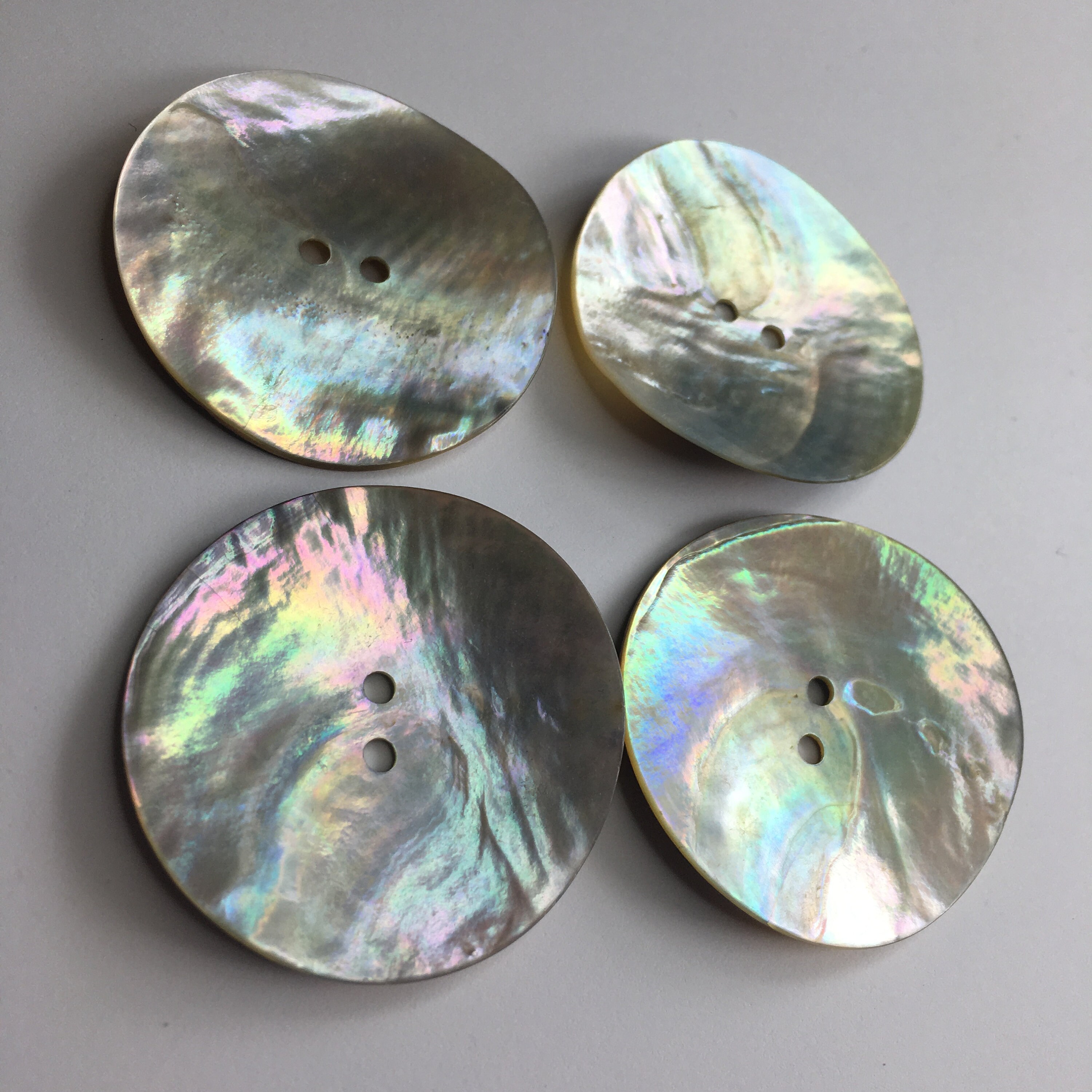 36MM - 4 Super Big Real Agoya Buttons for Sewing and Knitting - 2hole ...