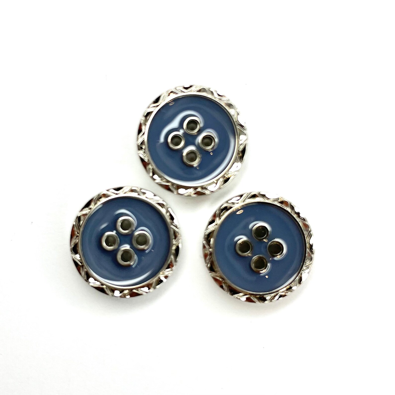 16MM 3 Denim Blue Buttons For Knitting And Sewing 4hole Buttons 16MM 3 Denim Blue Buttons For Knitting And Sewing 4hole Buttons
