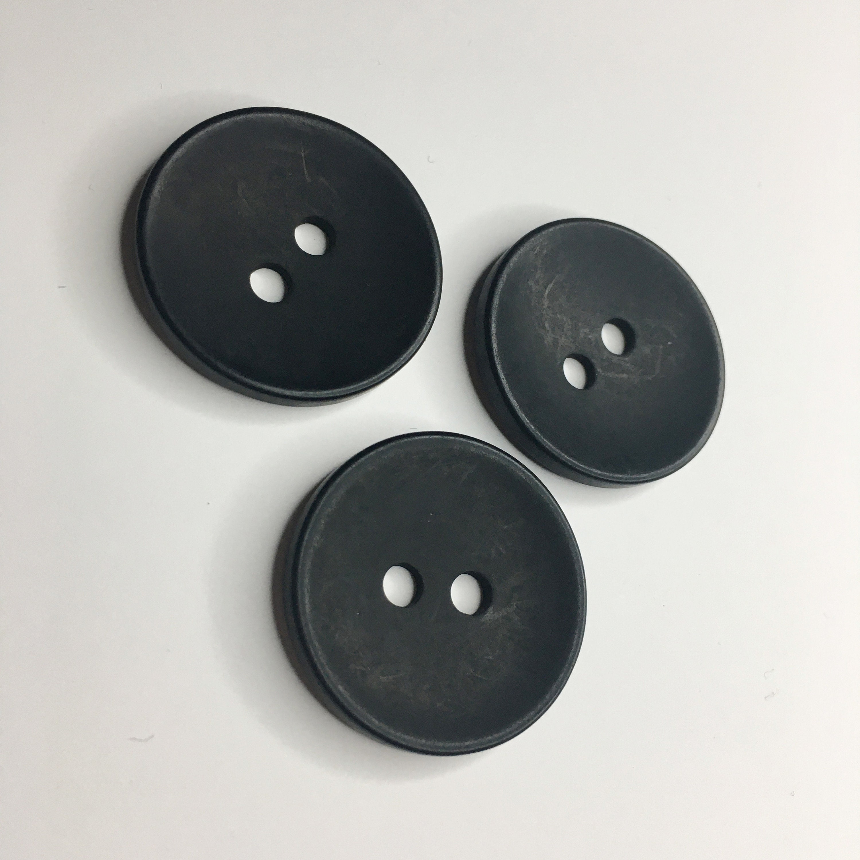 6, 25mm 40L Black Round Buttons, Buttons With Four Hole, Large Buttons,  Jacket Buttons, Coat Buttons, 1 Inch Buttons 
