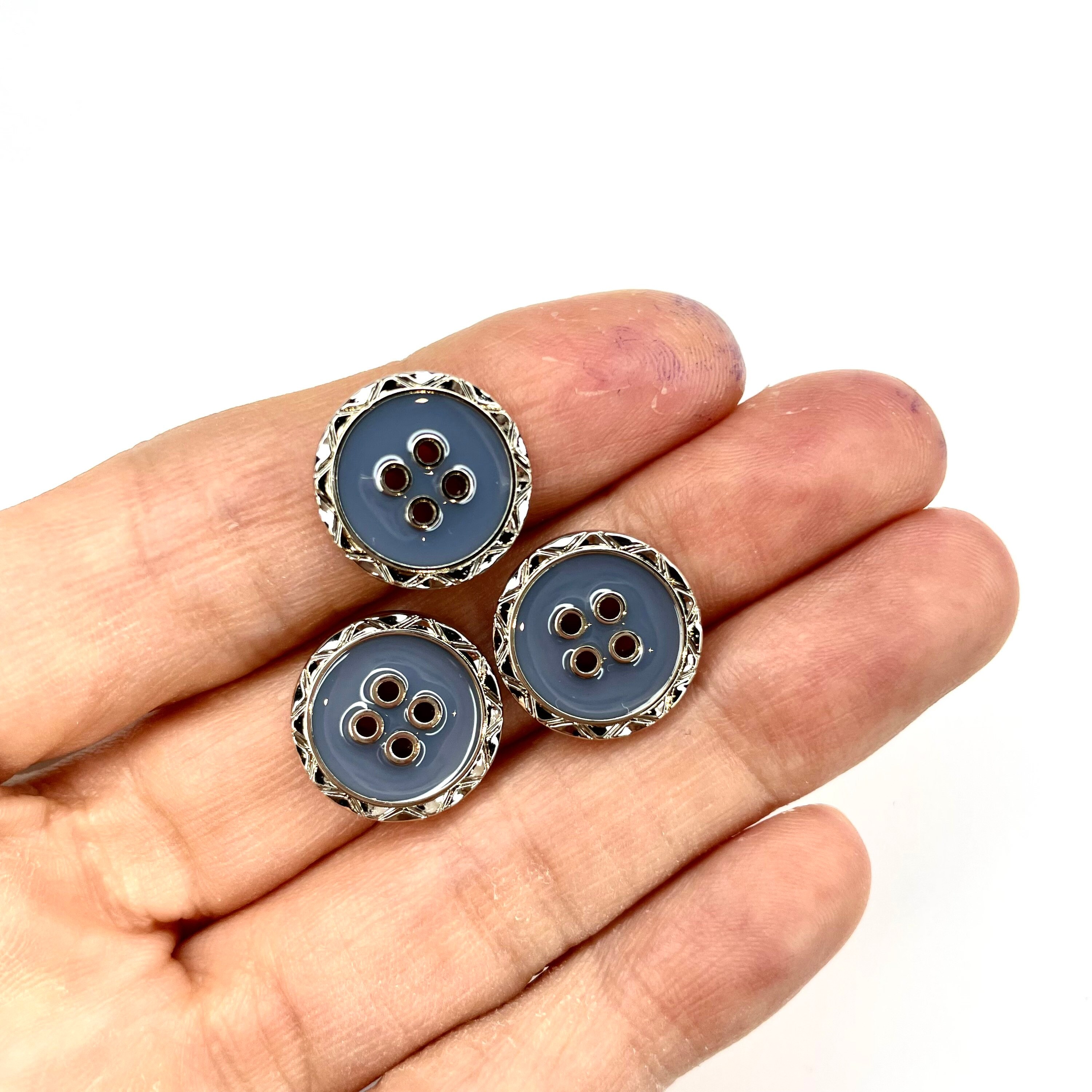 16MM 3 Denim Blue Buttons For Knitting And Sewing 4hole Buttons 16MM 3 Denim Blue Buttons For Knitting And Sewing 4hole Buttons