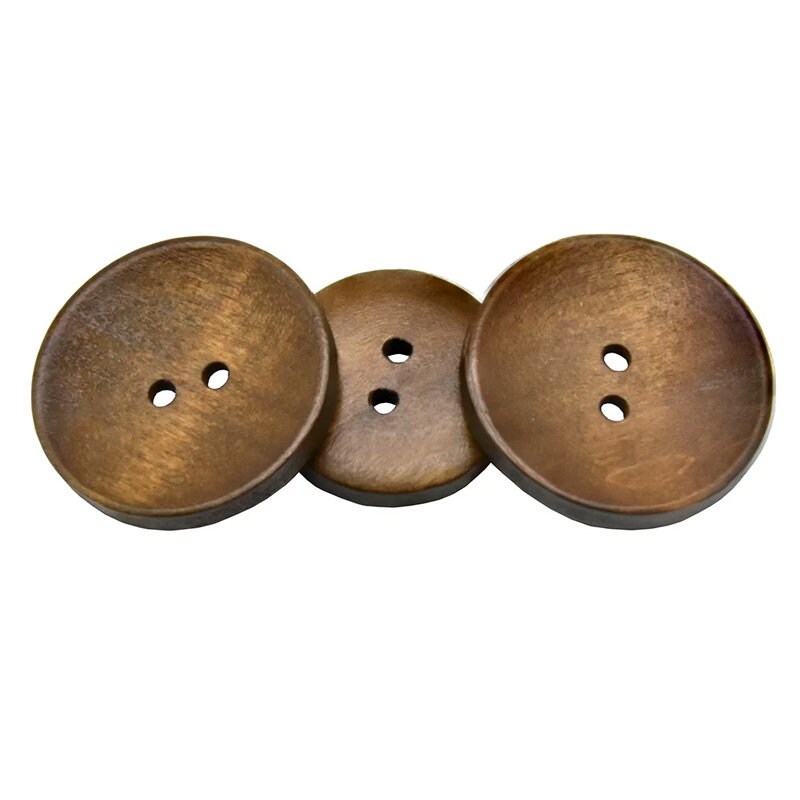 23/25/30MM - 10 Organic Wood Buttons for Knitting and Sewing - 2hole ...