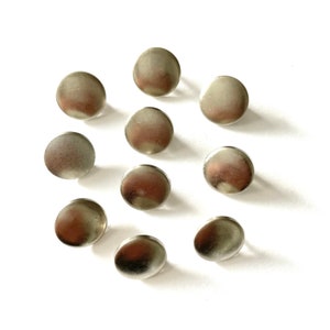 15MM - Set of 10 Silver Shank Sewing Buttons for Tops, Shirts, Dresses, Knitting