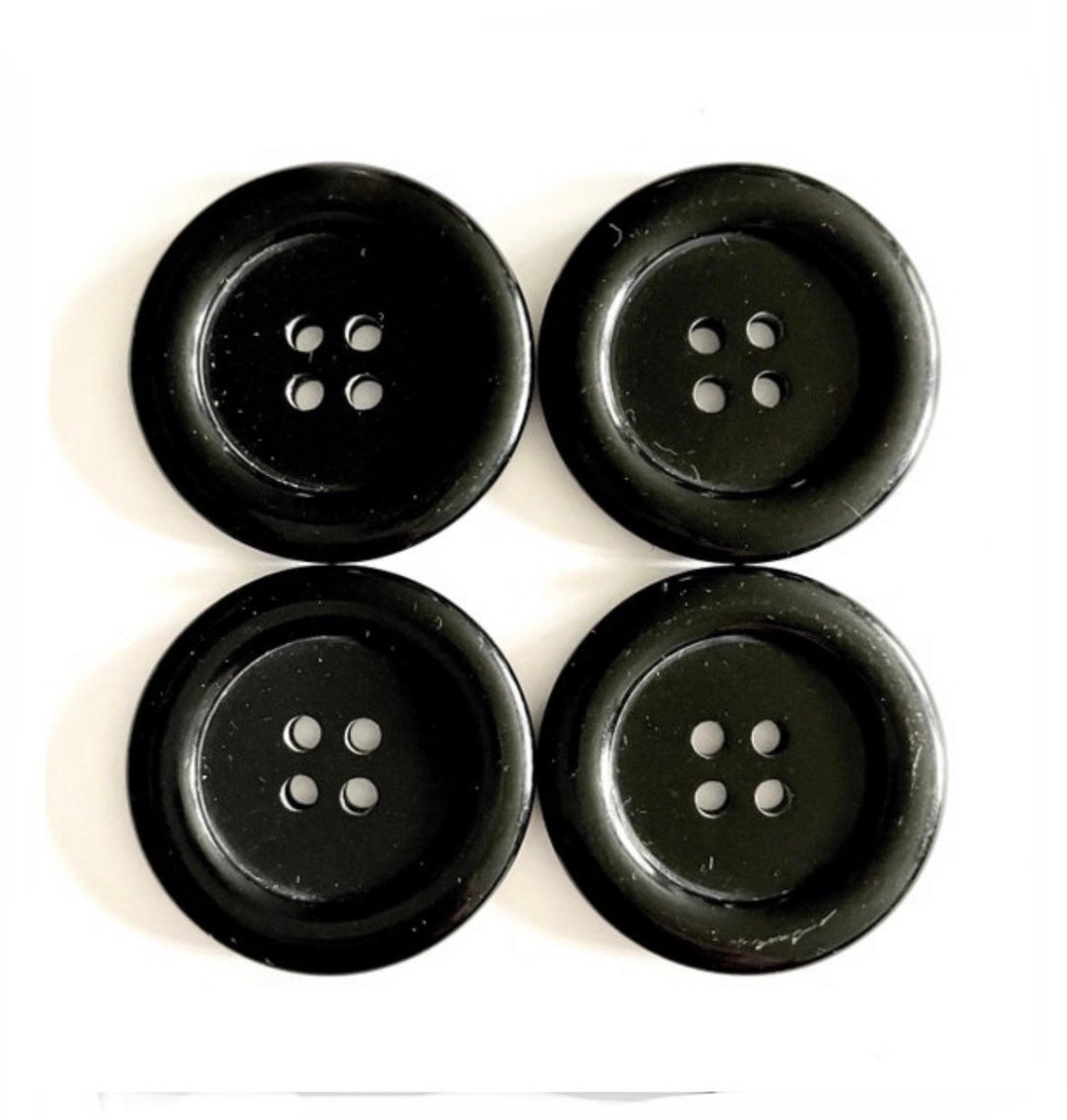 35MM 4 Vintage Black Buttons for Knitting Sewing 4hole - Etsy