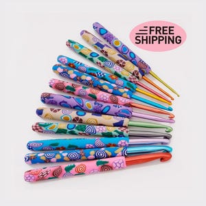12 Colorful Crochet Hooks, Fun Crochet Needles Assorted Sizes for Knitting & Crafting, Gift for Crochet Lovers
