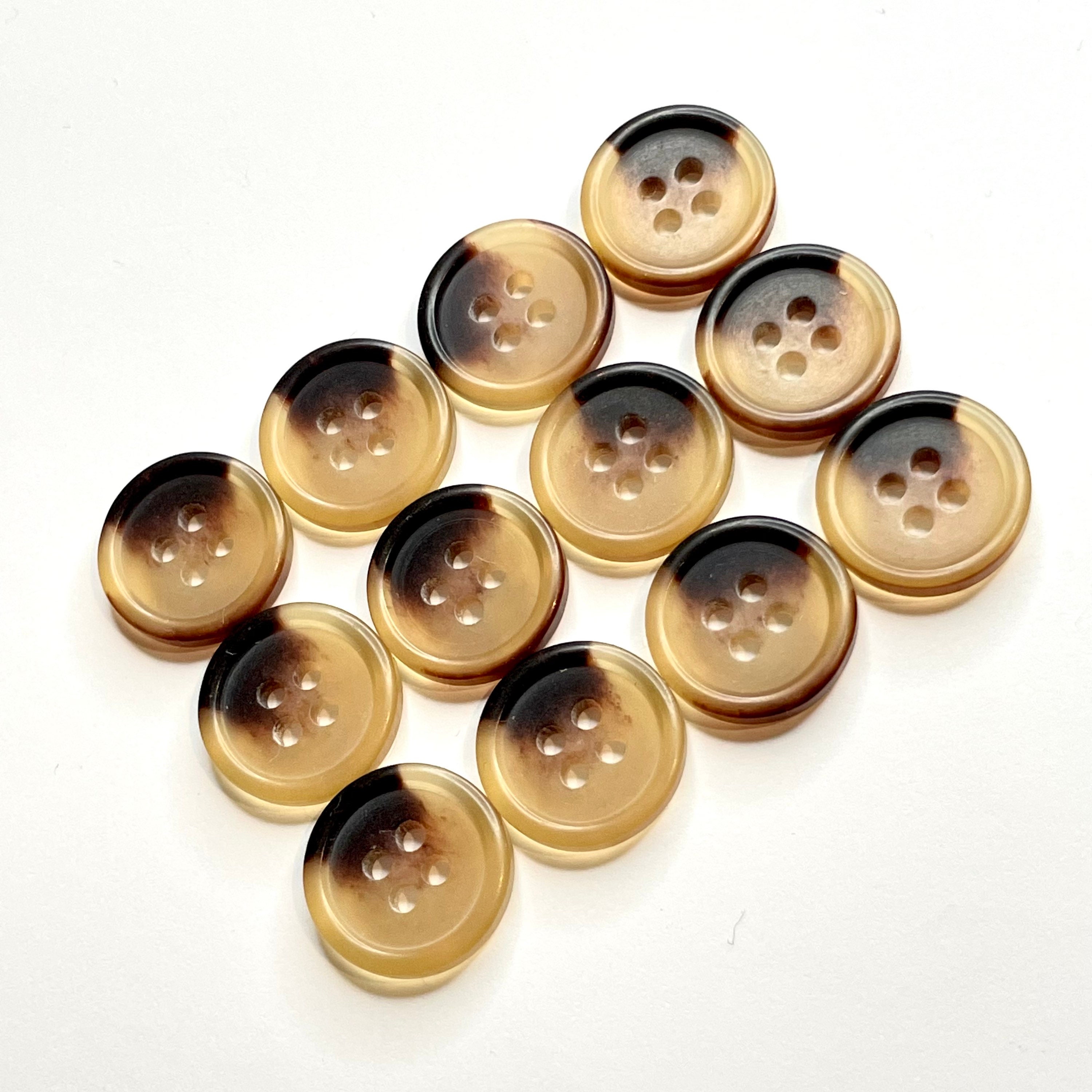 16MM 12 or 24 Vintage Brown Caramel Buttons for Knitting Sewing 4hole ...