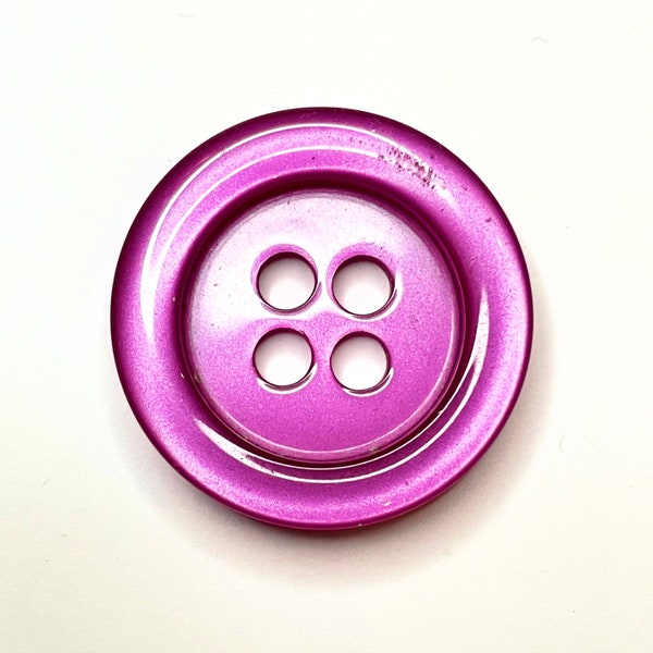 34MM - 1 Vintage Pink Pearl Embellished Button for Knitting Sewing - 4 Hole with Rim, Button for a Coat Jacket Blazer Sweater Dress Skirt