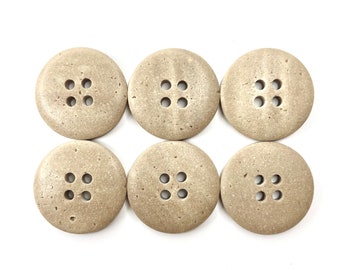 Taupe Stone-Like Buttons: 21mm 4-Hole Sewing Buttons