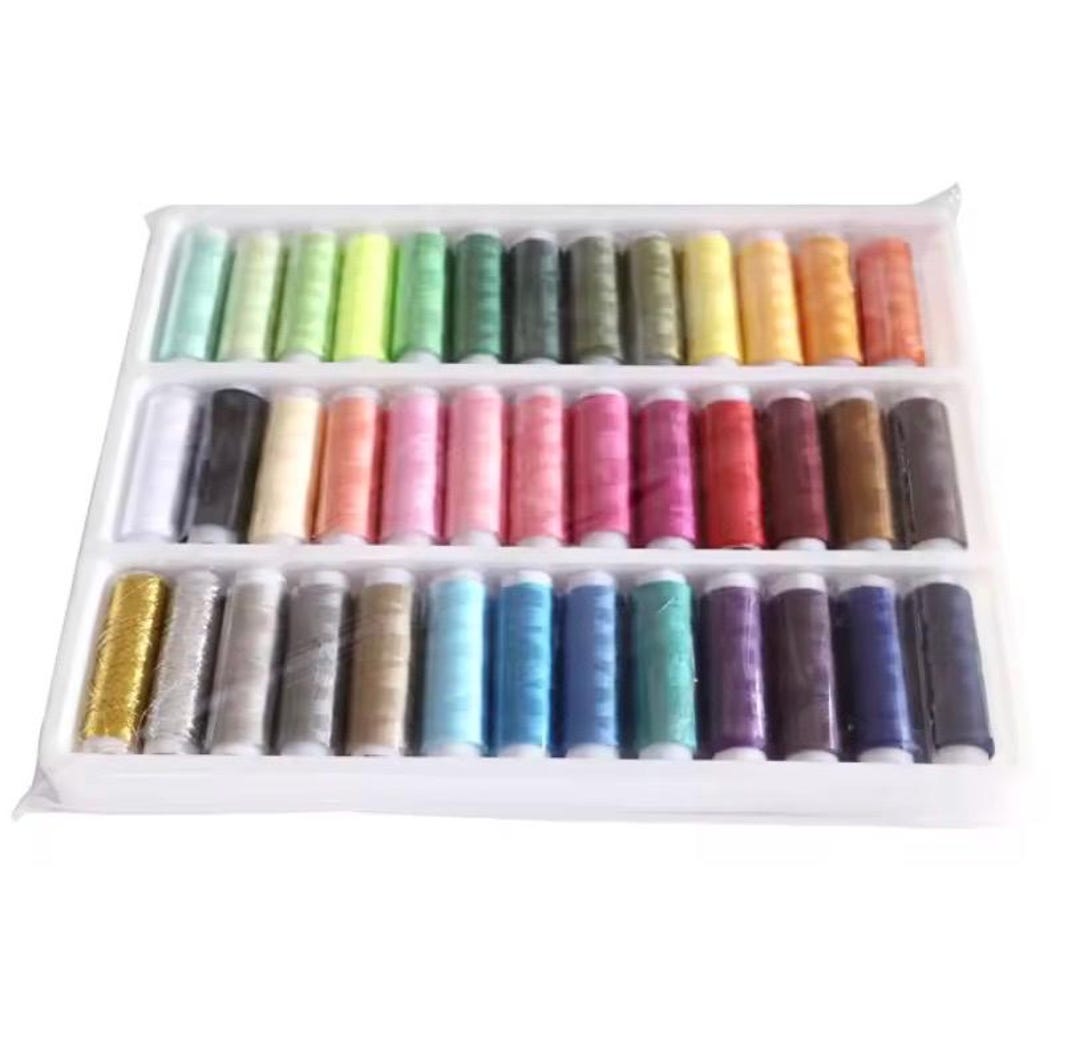 Primary Color Sewing Thread 39 Colors Sewing Thread Set – Embroidery Thread for Cross Stitch ...