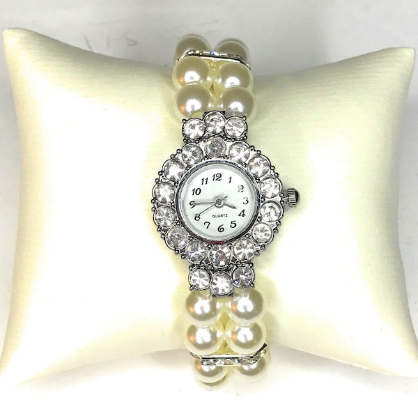 Elegant Women's Pearl Wristband Watch - Perfect Gift or Personal Treat