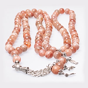 REAL Sunstone , Islamic Prayer 99 Beads, Tasbih, Tesbih, Misbaha, Tasbeeh, Sibha, Rosary, Tasbih 99, Tasbih Personalized 8mm, Rosary