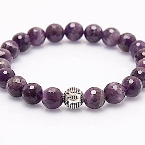 Amethyst Bracelet Gift For Women or Men, 8mm Gemstone Bracelet, %100 original and real natural stone