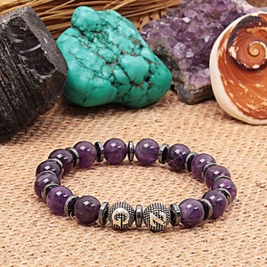 Amethyst Bracelet Gift For Women or Men, 8mm Gemstone Bracelet, %100 original and real natural stone