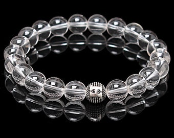 Crystal Quartz Bracelet Gift For Women or Men, 8mm Gemstone Bracelet, %100 original and real natural stone