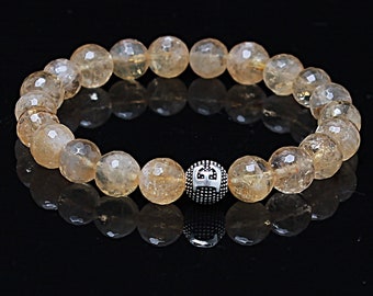 Citrine Bracelet Gift For Women or Men, 8mm Gemstone Bracelet, %100 original and real natural stone