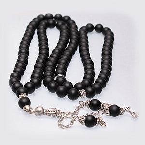 REAL Onyx , Islamic Prayer 99 Beads, Tasbih, Tesbih, Misbaha, Tasbeeh, Sibha, Rosary, Tasbih 99, Tasbih Personalized 8mm, Rosary