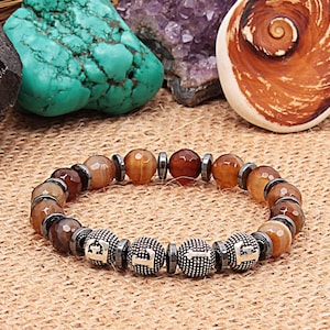 Agate Bracelet Gift For Women or Men, 8mm Gemstone Bracelet, %100 original and real natural stone