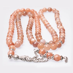 REAL Sunstone , Islamic Prayer 99 Beads, Tasbih, Tesbih, Misbaha, Tasbeeh, Sibha, Rosary, Tasbih 99, Tasbih Personalized 8mm, Rosary