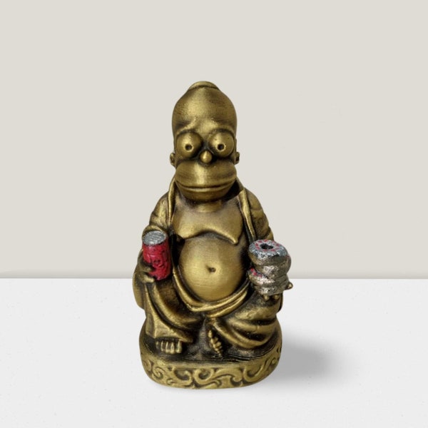 Buddha Homer Simpson Statue - Hand-Painted Sculpture