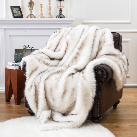 Luxury Faux Fox Fur Throw Blanket / Decorative Blanket Etsy