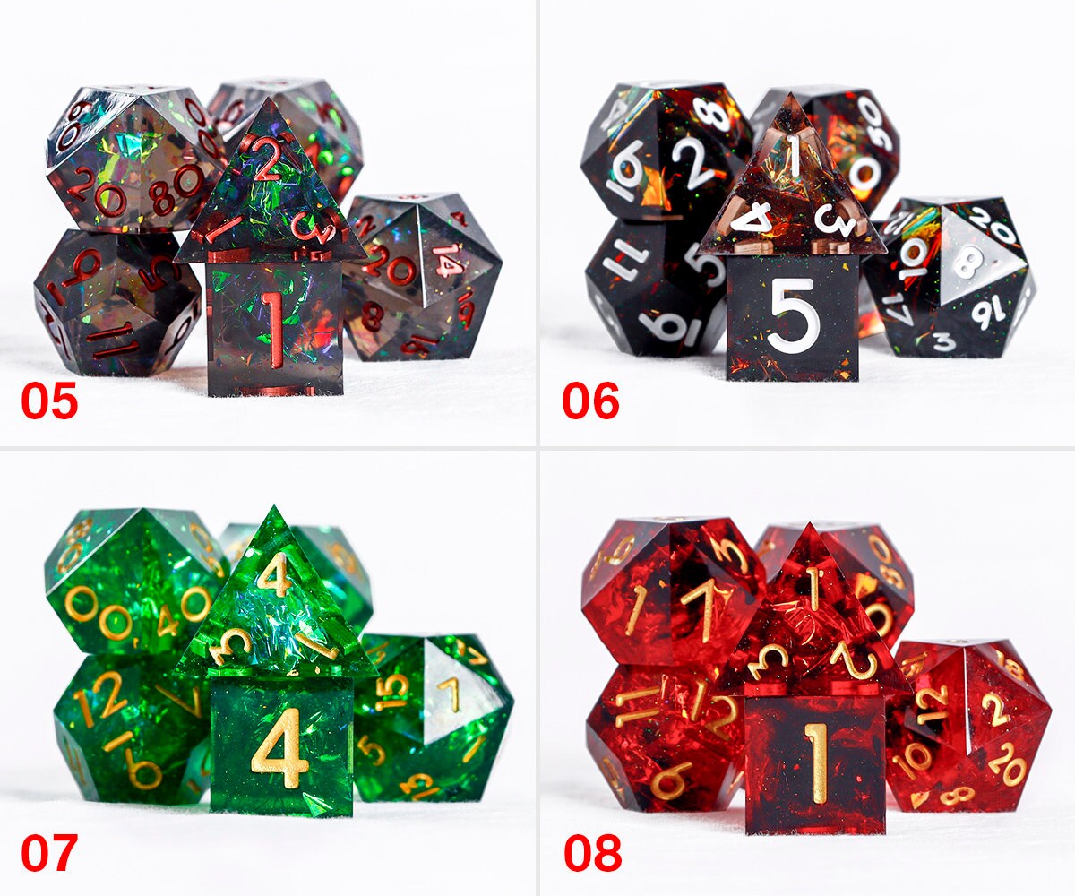 Blue Resin Dice Set Resin Sharp Edge Dice Set Sunflower Etsy UK